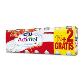 Danone | Actimel | Drinkyoghurt | Aardbei | 12+2 gratis 