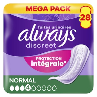Always | Discreet | Serviettes | Fuites Urinaires | Normal 