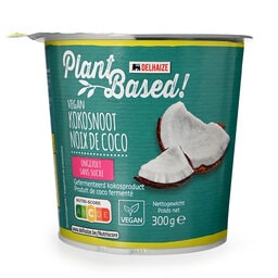 Delhaize | Plant-based | Yaourt végétal | Lait de coco | non sucré 