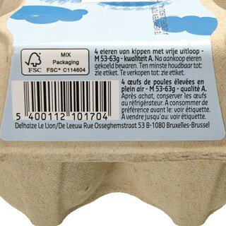 Delhaize | oeufs | Bruns |  Medium 4 pc