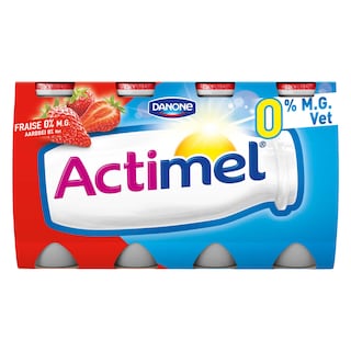 Danone | Actimel | Drinkyoghurt | Aardbei | 0% V.G. | Vit B6+D 