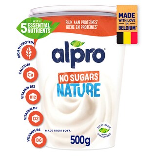 Alpro | Nature | Alternative végétale au yaourt | Sans sucres ajoutés 500 gr