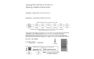 Delhaize | Spiringue | Porc Ferme | D'Ardenne 