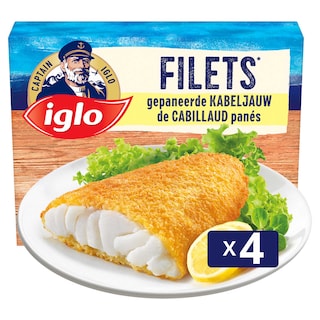 Iglo | Gepaneerde Kabeljauwfilets | 4 stuks 