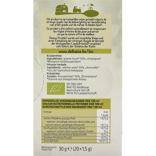 Delhaize | Bio | Kruidenthee | Spijsvertering | Zakjes | Bio 