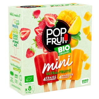 Maison de la glace | Pop'Fruit | Mini stick | Fruits | Bio 