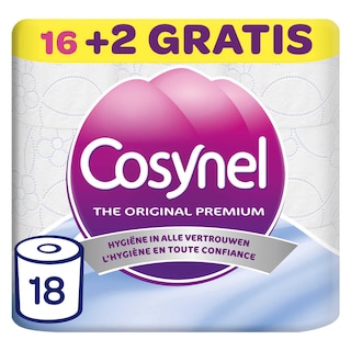 Cosynel | Toiletpapier | Blauw | 16+2 Gratis | Eco 