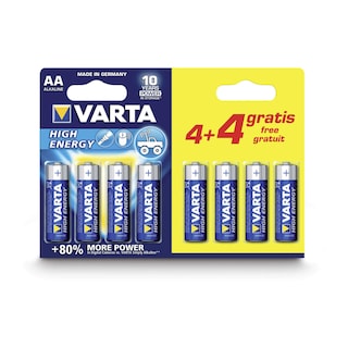 Varta | Piles | High Energy | AA | 4+4 gratuit 