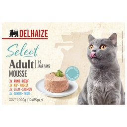 Delhaize | Aliment chat | Mousse | Mix 12 x 85 gr