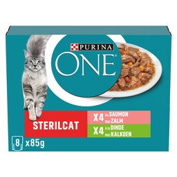 Purina ONE | Aliment Chat | Sterilisé | Pâté | Saumon & Dinde 