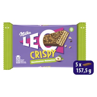 Milka | Léo | Chocolat | Gaufrettes | Crispy | Noisette 
