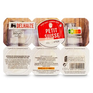 Delhaize | Kaas | Petit suisse | 40 % v.g. 6 x 60 gr