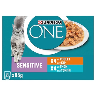 Purina ONE | Sensitive | Kattenvoeding | Adult | Pâté | Kip 