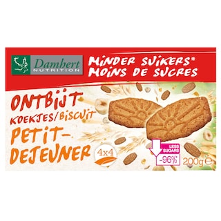 Damhert Nutrition | Biscuits petit déjeuner | Moins de sucre | Céréales & Noisettes 