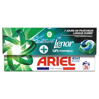 Ariel | 4lin1 | Pods | Lenor touch of unstopppable 
