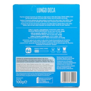 Delhaize | Koffie | Lungo Deca | 20 Caps 100 gr