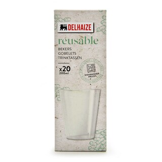 Delhaize | Herbruikbare drinkglazen | plastic | 20cl 