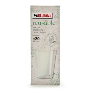 Delhaize | Herbruikbare drinkglazen | plastic | 20cl 