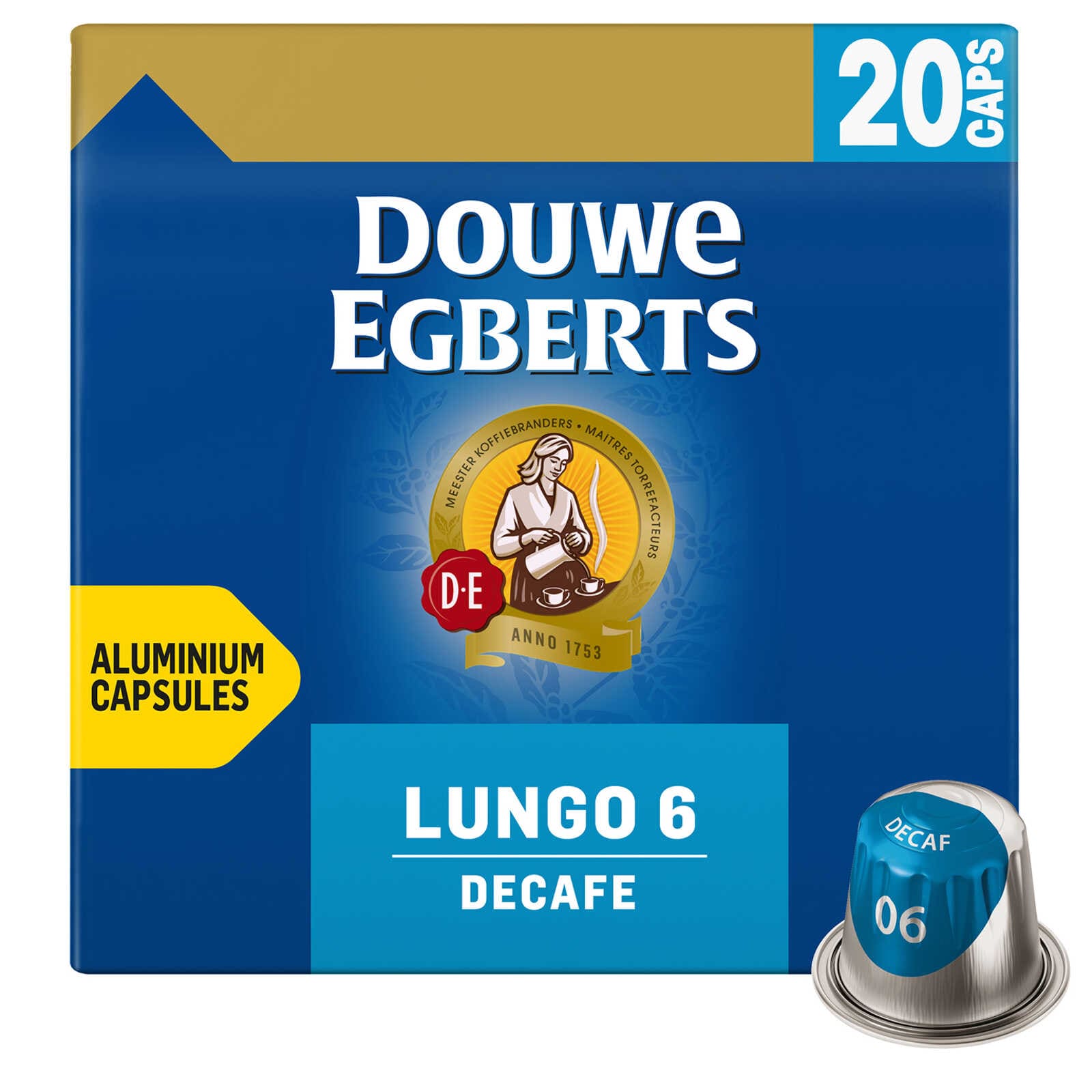 Douwe Egberts Koffie | Lungo | Decafe 6 | Caps