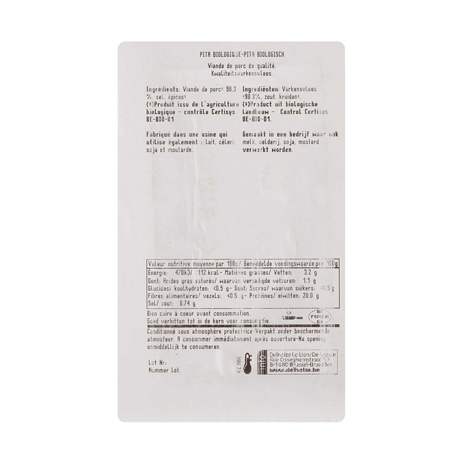 Delhaize | Bio | Pitavlees | Varken | Bio 