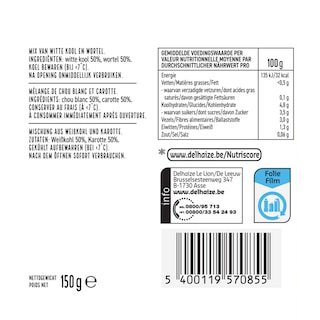 Delhaize | Crudité | chou | carotte 150 gr