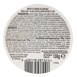 Delhaize | Olives à l'ail 130 gr