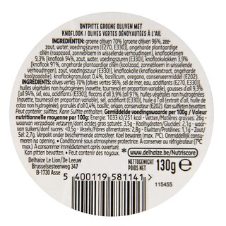 Delhaize | Olijven met look 130 gr