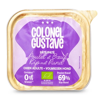 Colonel Gustave | Aliment Chien | Pâté | Poulet & Boeuf | Bio 