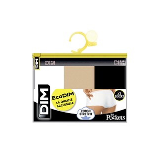 Dim | EcoDIM | Boxers coton | blanc/peau/noir | 40/42 