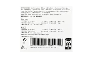 Delhaize | Varkens-&kalfsworst 