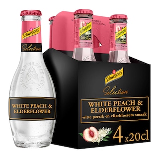 Schweppes | Selection | 4x20cl | Peche blanche | Fleur de sureau 
