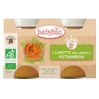 Babybio | Maaltijd | Wortel Pompoen | 4M | Bio 260 gr