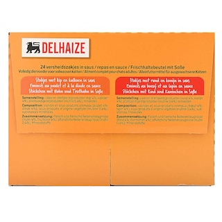 Delhaize | Aliment chat | Pouch | Adulte | Viande/poisson 24 x 100 gr