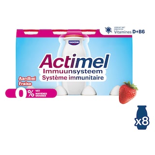 Actimel | Drinkyoghurt | Aardbei | 0% | ImmuniteitDrinkyoghurt | Aardbei | 0% v.g. | Immuniteit 