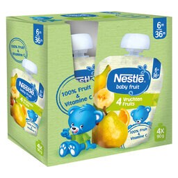 Nestlé | Baby Fruit | Gourde | 4 Fruits | 6 mois 4 x 90 gr