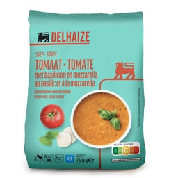 Delhaize | Soep | Tomaat | Basilicum | Mozzarella 750 gr