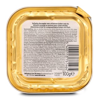 Delhaize | Aliment chat | Terrine | Poisson 