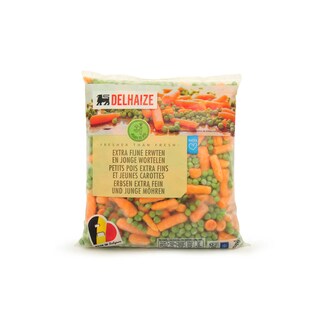 Delhaize | Petits pois extra fins et jeunes carottes 