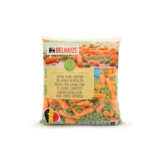 Delhaize | Extra fijne erwten en jonge wo 