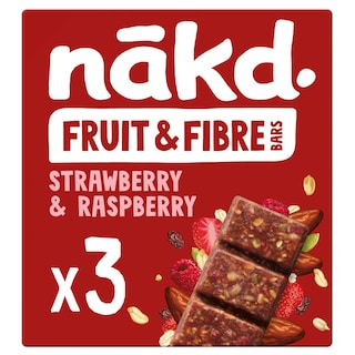 Nàkd | Barres | Fruit&Fibre | Fraise-framboise 3 x 44 gr