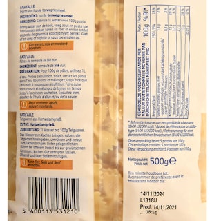 Delhaize | Pâtes | Farfalle 