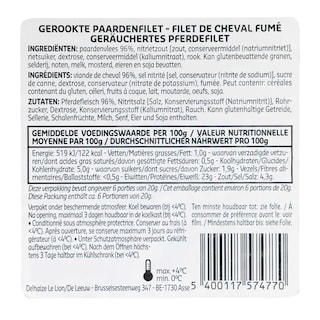 Delhaize | Filet de cheval fumé 125 gr