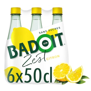Badoit | Eau minérale | Citron | Zest | Pétillante | PET 