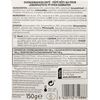 Delhaize | Pâté rôti au four | Tranches 150 gr