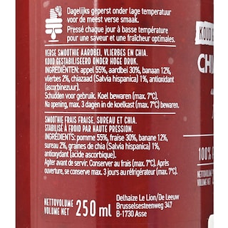Delhaize | Smoothie | aardbei chia 250ml 