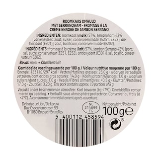 Delhaize | Serranohamrolletjes met roomkaas 