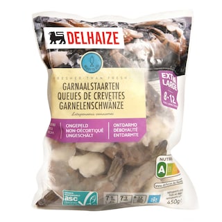 Delhaize | Crevettes crues | XL 8/12 450 gr