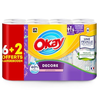 Okay | Keukenpapier | Decor | 6+2 gratis | Eco 