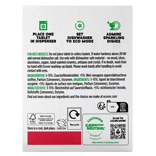 Ecover | Tablettes pour lave-vaisselle | AIO | Eco 