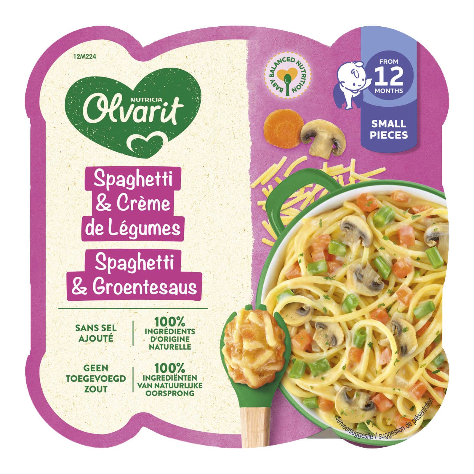 Olvarit Maaltijd | Spaghetti Groenten Room | 12 M
